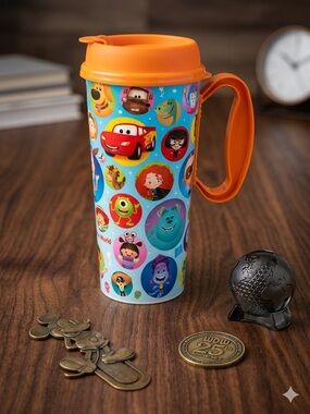 Walt Disney World Resort Reusable Refillable 16oz Mug Pixar Orange Lid - 2026